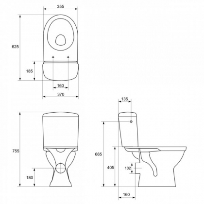 Kompakt WC MERIDA 3/6L poziomy K03-014 Cersanit