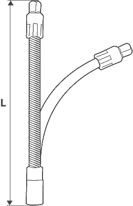 Przedłużka elastyczna do klucza 1/4 140mm 08-557 Neo Tools wymiary