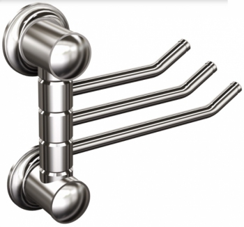 Wieszak łazienkowy obrotowy ścienny potrójny chrom Andex 010