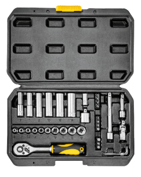 Zestaw kluczy nasadowych 1/4” 36 szt. TOPEX 38D669