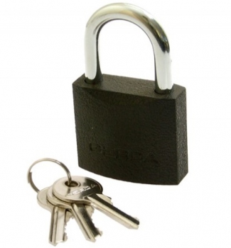 Kłódka zatrzaskowa żeliwna KZZS-30 czarna Gerda