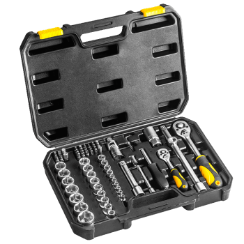 Zestaw kluczy nasadowych 1/4” i 1/2