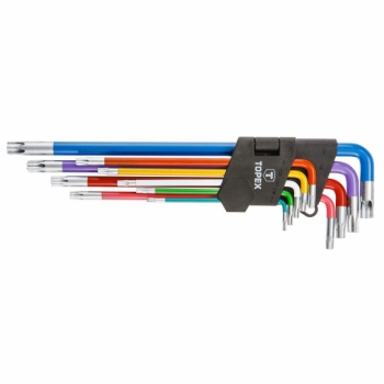 Zestaw kluczy Torx 9 szt. kolorowe TOPEX 35D969