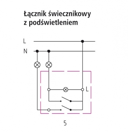 Wyłącznik podwójny z podświetleniem ŁP-2YS/m/00 Impresja Ospel podłączenie