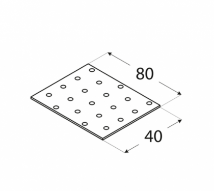 Łącznik płaski perforowany 40x80x2,0 4401 PP1 Domax wymiary
