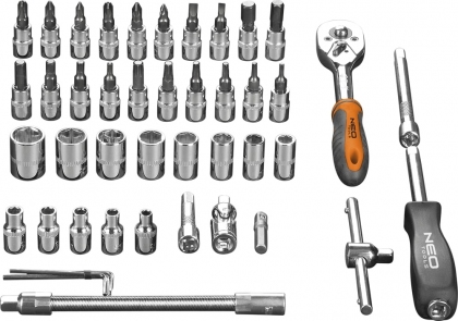 Klucze nasadowe 1/4 46 części 08-660 Neo Tools