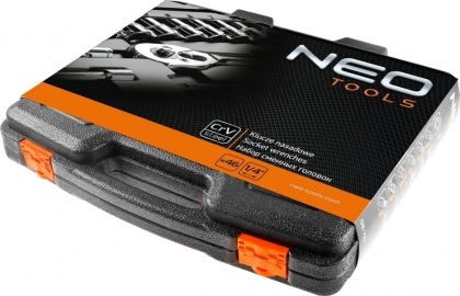 Klucze nasadowe 1/4 46 części 08-660 Neo Tools opakowanie
