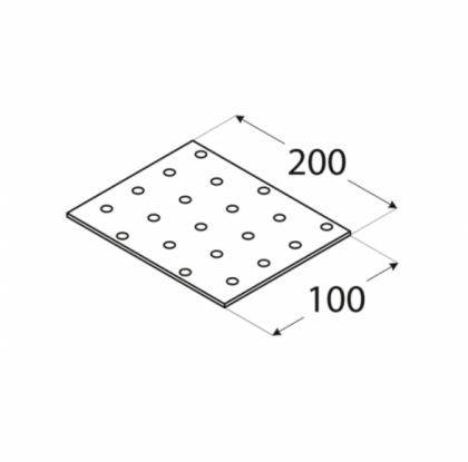 Łącznik płaski perforowany 100x200x2,0 4412 PP12 Domax wymiary