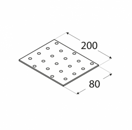 Łącznik płaski perforowany 80x200x2,0 4409 PP9 Domax wymiary