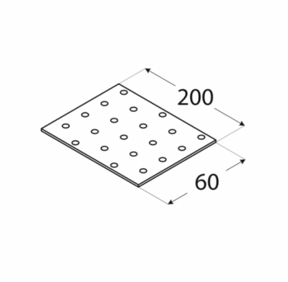 Łącznik płaski perforowany 60x200x2,0 4407 PP7 Domax wymiary