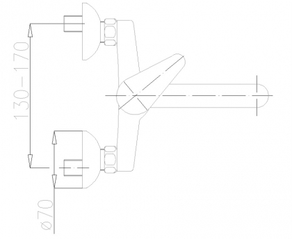 Bateria umywalkowa ścienna długa Baryt 550-810-00 KFA