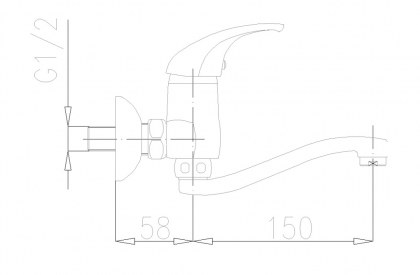 Bateria umywalkowa ścienna długa Baryt 550-810-00 KFA