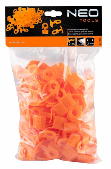 Klipsy do poziomowania płytek 1.5mm 150szt. NEO 61-101