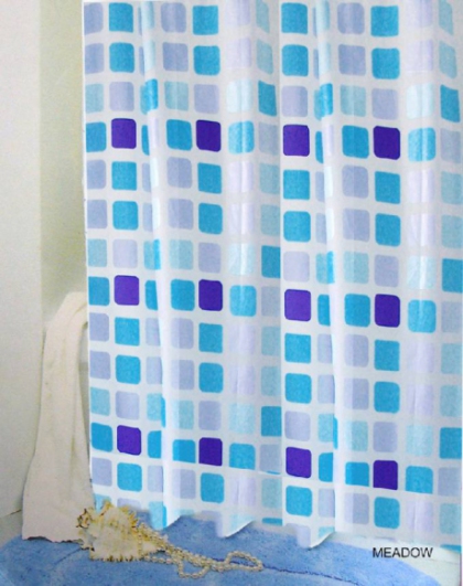 Zasłona prysznicowa PEVA MEADOW 1,8x2m niebieski Bisk aranżacja