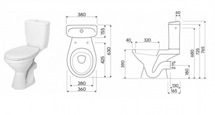 Kompakt WC IDOL 3/6L poziomy 13200 Koło