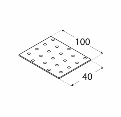 Łącznik płaski perforowany 40x100x2,0 4402 PP2 Domax wymiary