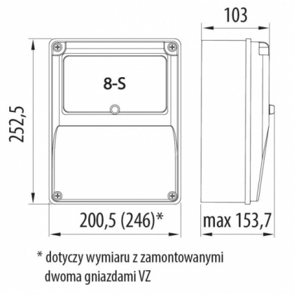 Rozdzielnica modułowa R-BOX 240-8S B.1810 Pawbol wymiary
