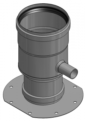 Adapter spalinowy fi 60/80 TURBO z odskraplaczem z króćcem i kołnierzem Termet