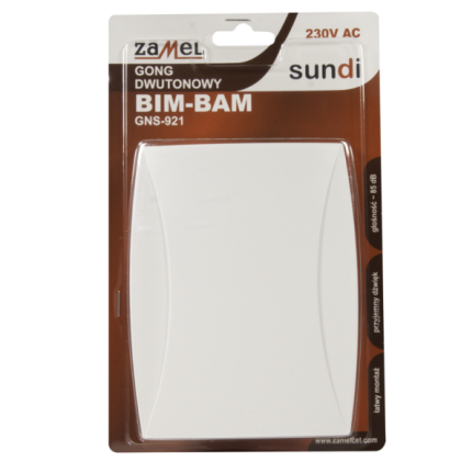 Dzwonek gong dwutonowy BIM-BAM GNS-921 sieciowy Zamel